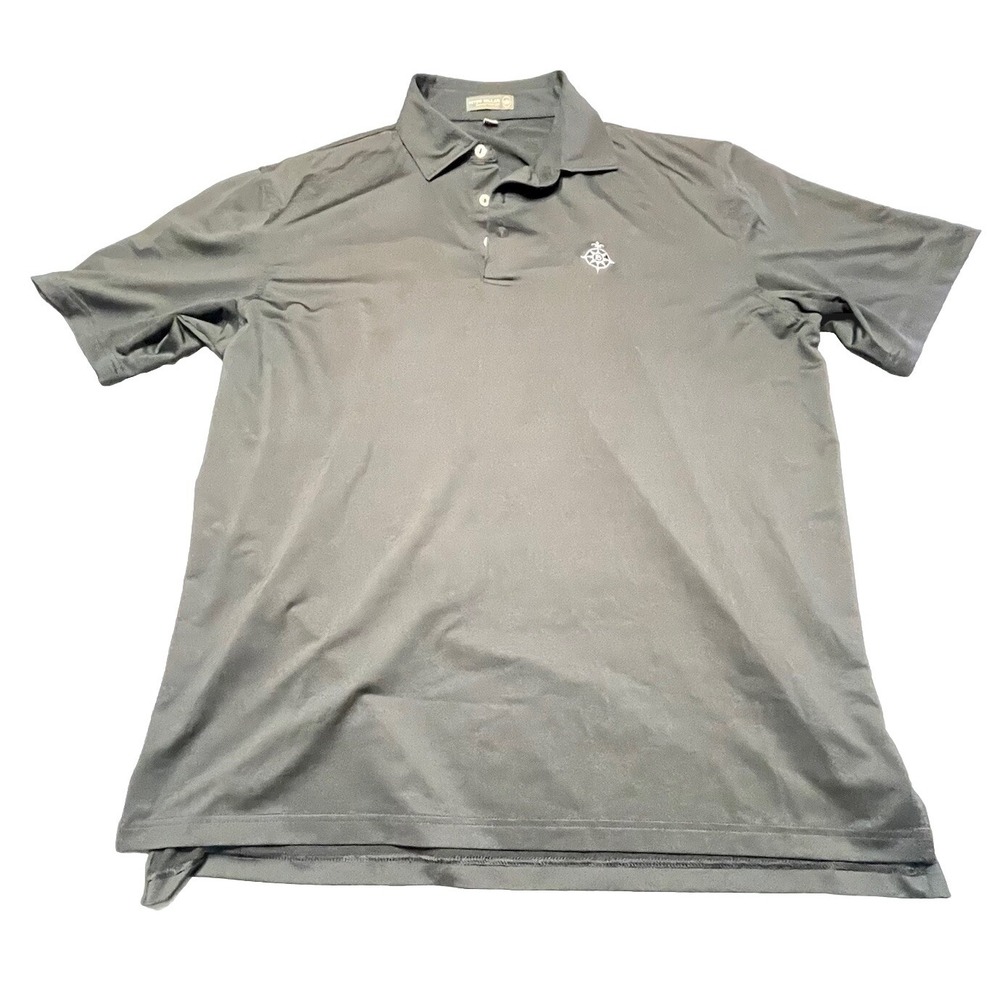 Peter‎ Millar Summer Comfort Men's Large Golf Black Polo Shirt